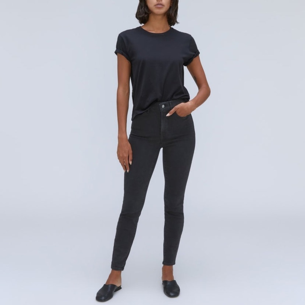 Everlane High Waist Skinny Jeans in Washed Black - Size 25 Ankle